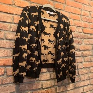 Black and Tan Horse Cardigan